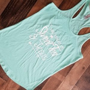 Teal racer back tank